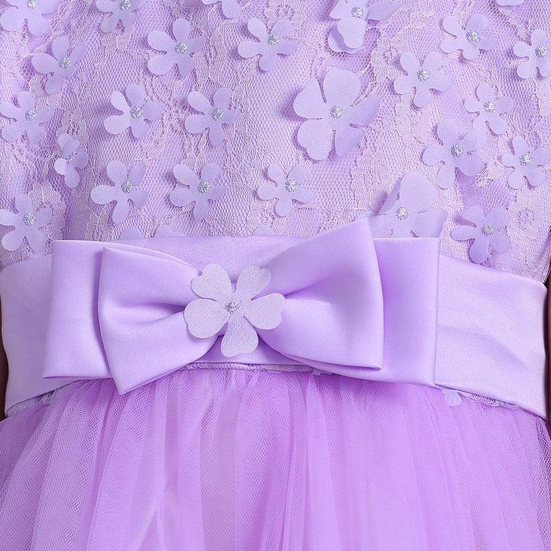 Acecharming Flower Girl Dresses for Wedding, Bridesmaid Baby Girl Pageant Elegant Lace Tulle Baptism Princess Party Dress - Image 4